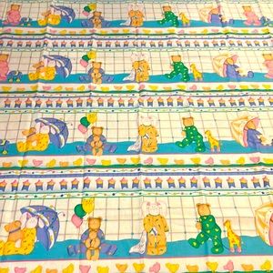 Vintage 1999 Leslie Beck Cranston Print Sewing Quilting 1yd+ Bunny Bears Border